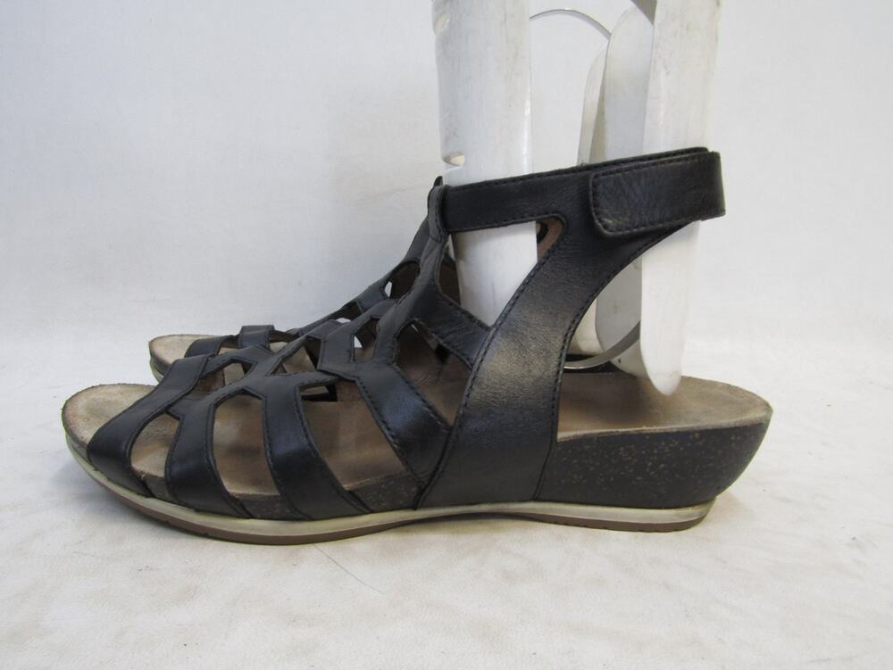 Dansko Womens Size 41 EUR Black Leather Ankle Fashion Sandals